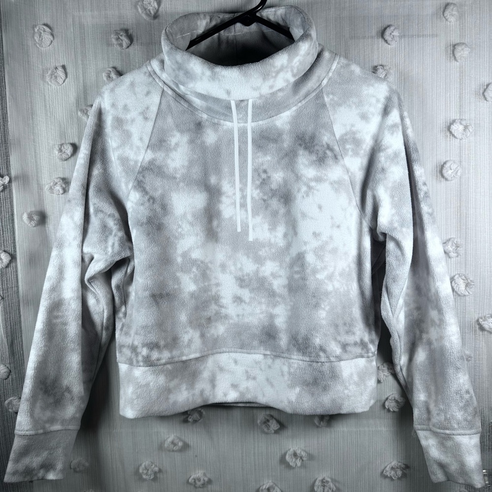 Never Not Hustling Women’s Gray Tie-Dye Cowl Neck Sweatshirt Size XS